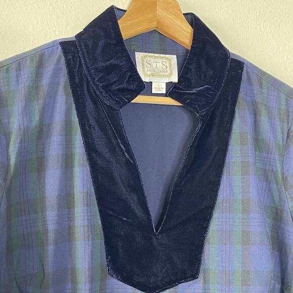 SAIL TO SABLE TARTAN PLAID STRETCH TUNIC TOP SIZE L‎ - Picture 3 of 8